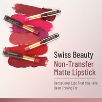 Swiss Beauty Non-Tranfer Matte Lipstick, Smooth & Waterproof, First Love, 2g