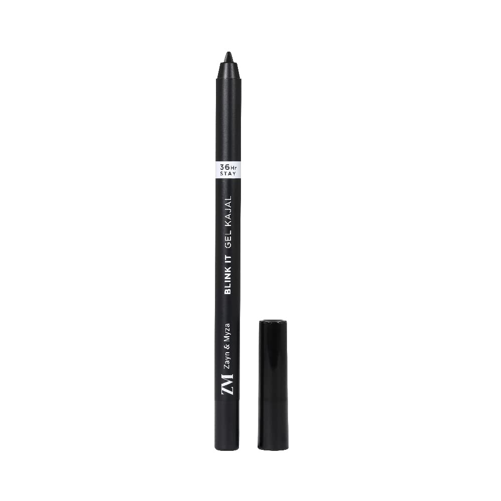 ZM Zayn & Myza Gel Kajal | Intense Colour | Long-lasting 36Hr wear | Transfer proof | Waterproof | Smudge Proof, 0.35g
