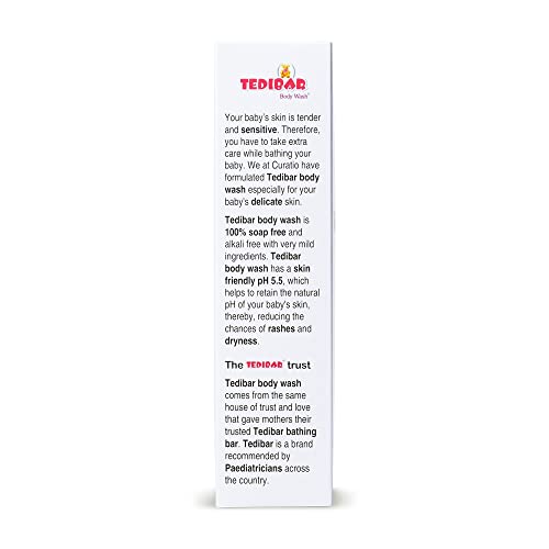 Tedibar Rich Moisturising Baby Body Wash 250ml with Skin Friendly PH | 100% Soap & Alkali Free | Prevents Dryness & Rahses | Dermatologically Tested | - By Torrent Pharma (Pack of 2)