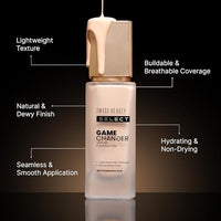 Swiss Beauty Select Game Changer Serum Lightweight Foundation | With Natural and Dewy finish | Shade- Creamy Vanilla, 30gm |
