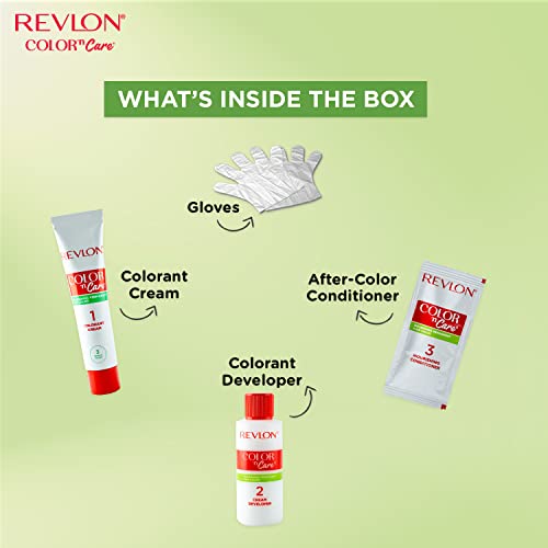 Revlon Color 'n Care Permanent Hair Color for Women -3 Darkest Brown | Blend of 4 oil's & Shea Butter| For Silky, Shiny & Nourished Hair | 100% Grey Coverage in 5 Minutes | Ammonia Free