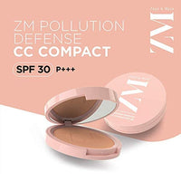 ZM Zayn & Myza Pollution Defense CC Compact Powder | With SPF 30 For Sun Protection | Matte Finish & Color Correcting Formula | Long lasting | Absorbs Oil | For all skin types | Natural Nude, 9g