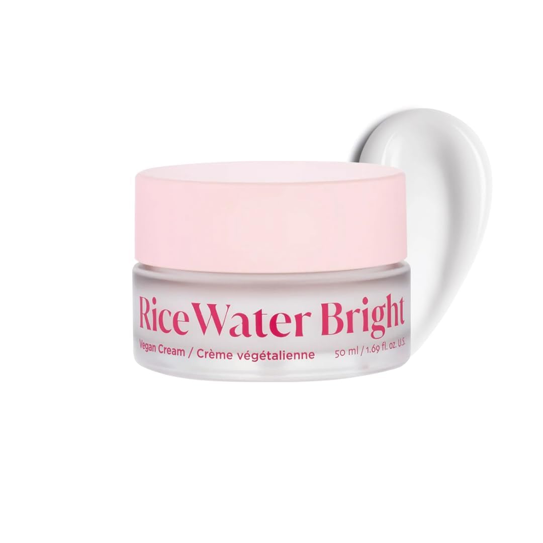 The Face Shop Rice Water Bright Vegan Cream with Ceramide, Niacinamide & Hyaluronic Acid | Brightens Skin, Fades Blemishes & Acne Marks | Korean Skin Care | 50ml