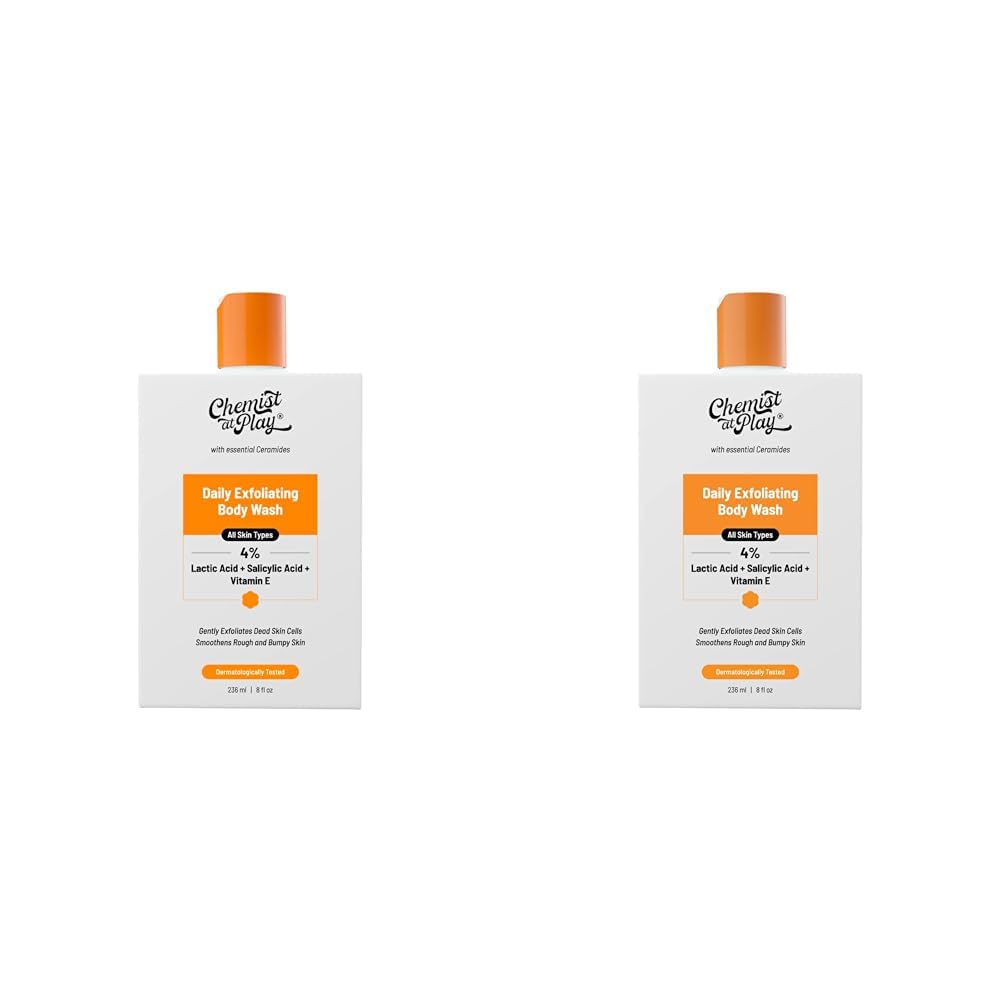 Chemist At Play 1% Salicylic Acid Exfoliating Body Wash 236ml | Paraben & SLS Free | Enriched with Vitamin E & Murumuru | Gentle Exfoliating Shower Gel | Prevents Dry, Rough, Bumpy Skin | Men & Women