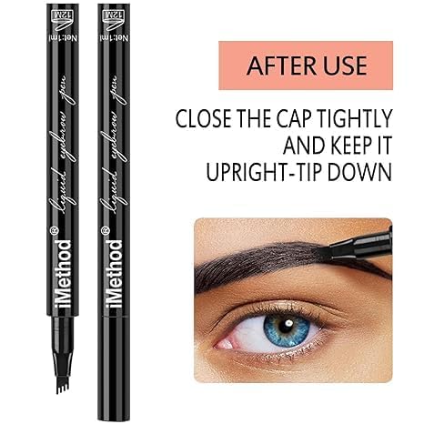 Tmisham Store Eyebrow Pen- Black, Waterproof & Smudge-proof, One Swipe Application with Micro Precision, Natural & Long-lasting Finish, For Denser & Fuller Eyebrows, Easy to use(pc of 1)