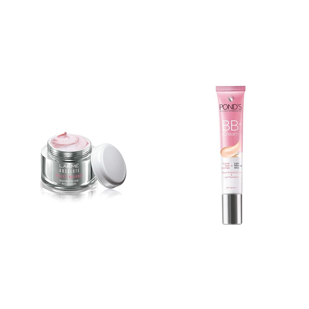 Lakmé Perfect Radiance Fairness Day Creme 50 g & Pond's  White Beauty BB+ Fairness Cream 01 Original, 18 g