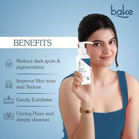 BAKE 2% Tran-Zelaic Pigmentation Corrector Milky Face Wash | For Pigmentation, Dark Spots & Tan Removal | Unclogs Pores | All Skin Types | Removes Blackheads & Whiteheads - 100ml