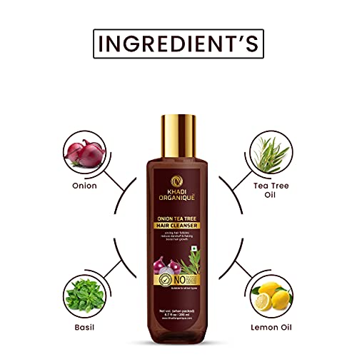 Khadi Organique Onion Tea Tree Hair Cleanser/Shampoo - SLS And Paraben Free-200 ml