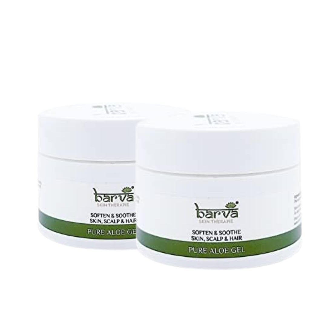 Barva Pure Aloe Gel, Suits All Skin & Hair Types - Soften & Soothe Skin, Scalp & Hair (Pack of 2)50ml.