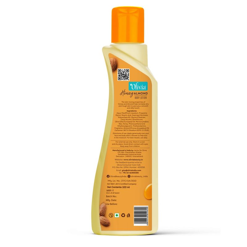 Olivia Honey Almond Moisturizer For Deep Hydration - 100ml