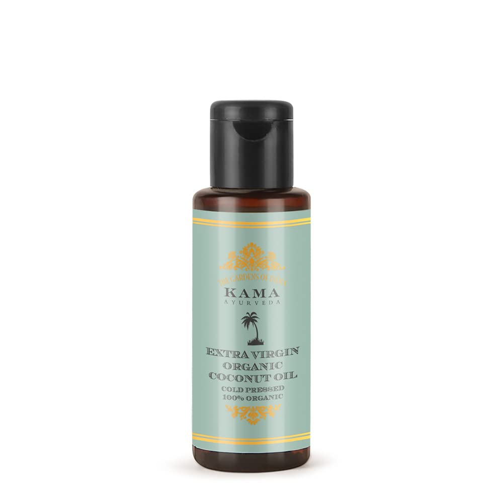 Kama Ayurveda Organic Sweet Almond Oil (50ml - In) & Kama Ayurveda Extra Virgin Organic Coconut Oil - 50ml Combo