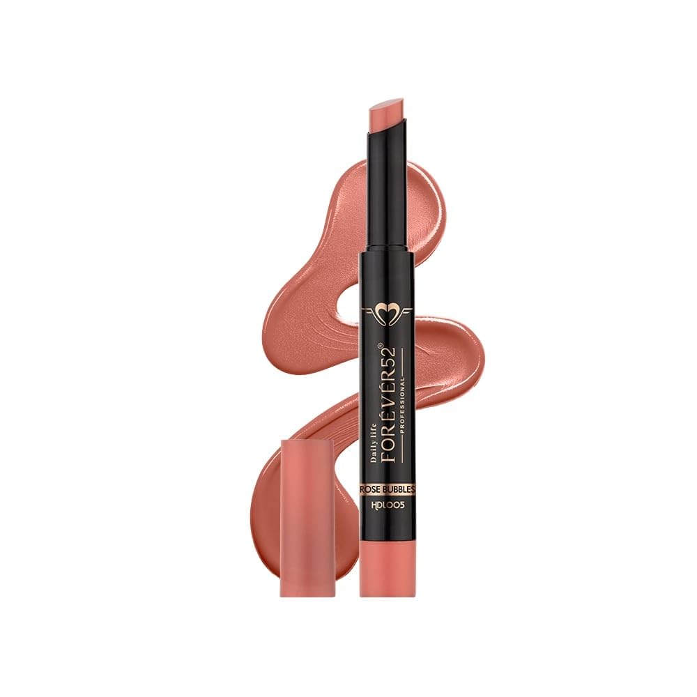 Daily Life Forever52 Hydra Lipstick, Semi-Matte Finish| Enriched with Hyaluronic Acid, Vitamin E & UVB Filter| 97% Lip Darkness Reduction | Vegan & Cruelty Free (ROSE BUBBLES-05, 2g)