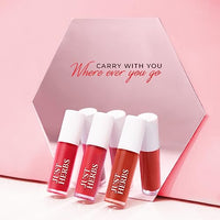 Just Herbs Ayurvedic Liquid Lipstick Kit Set of 5 with Long Lasting Matte Finish, Hydrating & Lightweight Lip Colour, Deeps & Reds - Paraben & Silicon Free - 5 ml