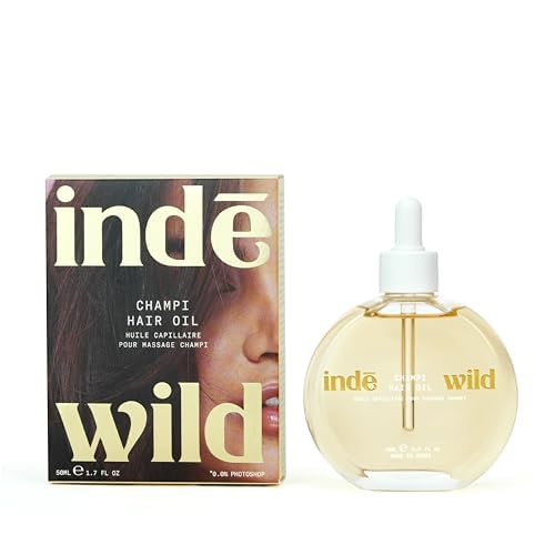 indē wild Champi Hair Oil (130 ml) with Rosemary Oil, Brahmi, Amla, and Bhringraj | Ayurvedic Hair Growth Oil for Dandruff, Hairfall, & Thicker, Fuller Hair | 16+ Ayurvedic Actives | Calming Fragrance