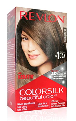 REV|LON COLOR|SILK Ammonia Free Hair Color (NUMBER No - 4N - Medium Brown)