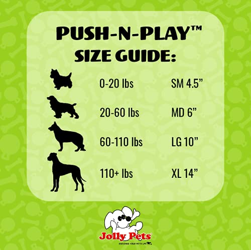 Jolly Pets Push-n-Play Ball Dog Toy, 4.5 Inches/Small, Blue (345 BL)