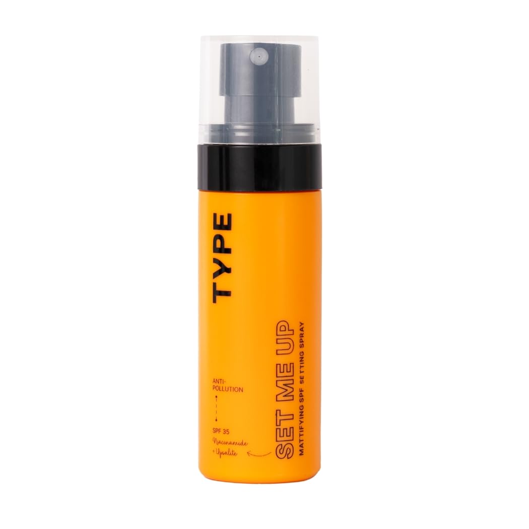 TYPE BEAUTY INC. Mattifying Setting Spray with SPF 35 PA++++ | 12Hr Long-Lasting & Waterproof | Matte Finish for Oily & Acne-Prone Skin | Oil Control & Lightweight | Makeup Fixer | 60ML