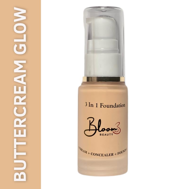 Bloom Beauty 3IN1 Foundation – Buttercream Glow | Lightweight Formula |Flawless Matte Finish