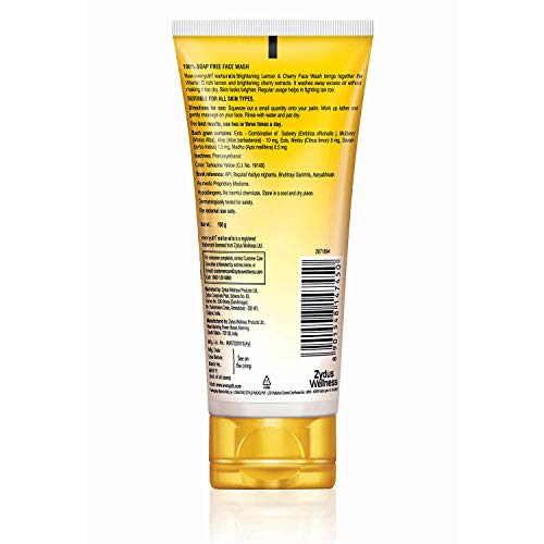 Everyuth Naturals Brightening Lemon&Cherry Face Wash|Deep Cleansing,Oil Control&Tan Reduction|Simple Face Wash|Removes Dirt&Oil|100% Soapfree|For All Skin Types|Paraben Free - 150 G (Pack Of 2)