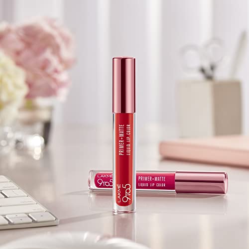LAKMÉ 9 to 5 Primer + Matte Liquid Lipstick - Mp1 Everyday Pink, 4.2 ml