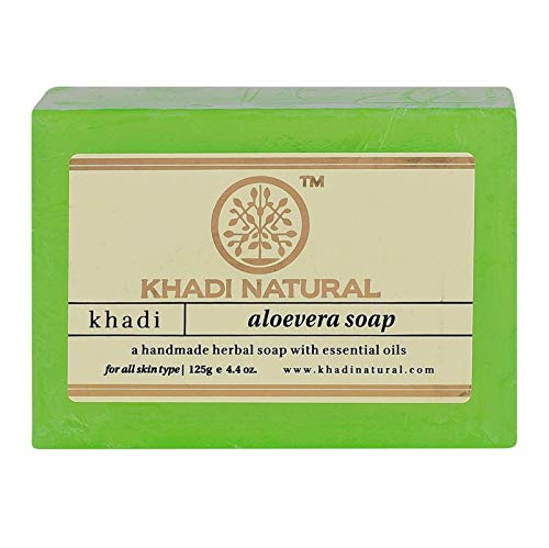 Khadi Natural Ayurvedic handmade bath soap 125g Each ALOEVERA Soaps Pack of 7