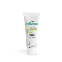 mCaffeine Green Tea Face Scrub with Vitamin C & Walnut for Women & Men | Removes Dirt, Blackheads & Gently Exfoliates Skin | For Oily, Normal, Dry, Combination & Sensitive Skin (100gm)