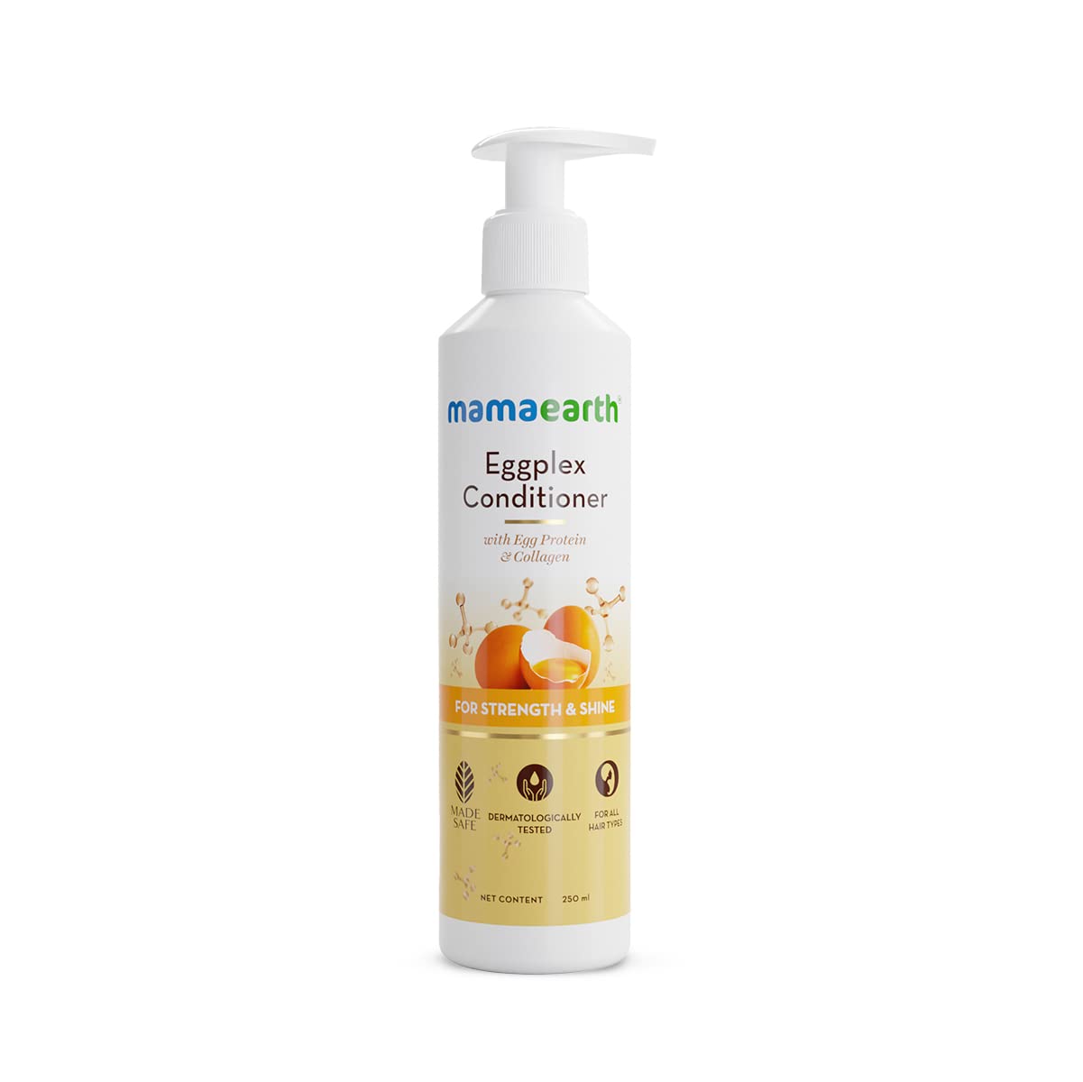 Mamaearth Eggplex Conditioner With Egg Protein & Collagen For Strong & Shiny For All Types Hair, Fresh, 250 Millilitre