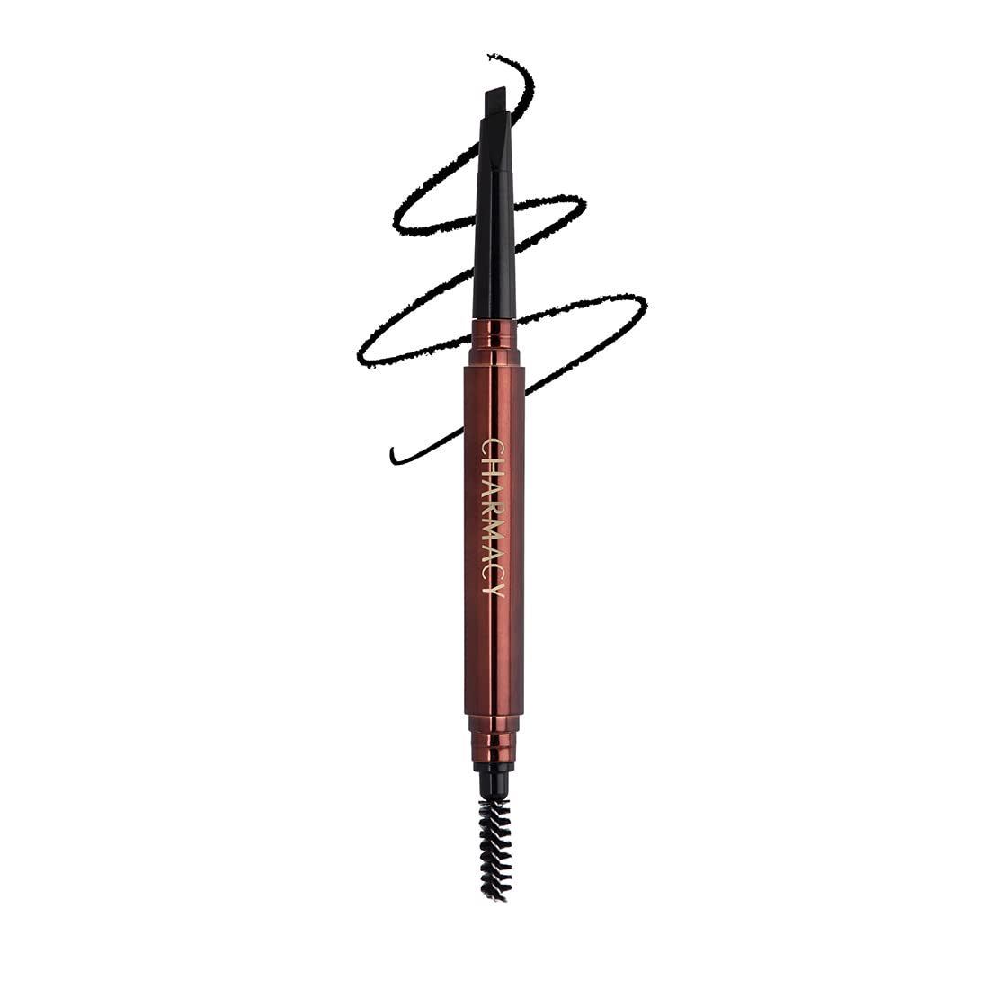 Charmacy Milano Intense Eyebrow Filler (Black) - 0.3 g, Natural Brows, Built in Spoolie Brush, Dual Function, Sweat Resistant, Triangular Pencil Tip, Eyebrow Expert, Vegan, Cruelty Free, Non-Toxic