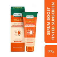 Nature's Essence Professional Serum Boost Tinted Sunscreen SPF 40 PA+++ Infused with Vitamin C & 4D Hyaluronic Acid Prevents Pigmentation & Photo Aging, UV A, UV B & Blue Light Protection 80gm