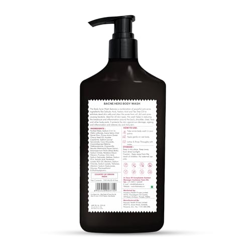 THE LOVE CO Salicylic Acid 02% Body Wash - Body & Back Acne | Paraben & SLS Free | Prevents Dry, Rough, Bumpy, and Strawberry Skin | Deep Cleanses Skin | For Men & Women | Body Shower Gel 250ml