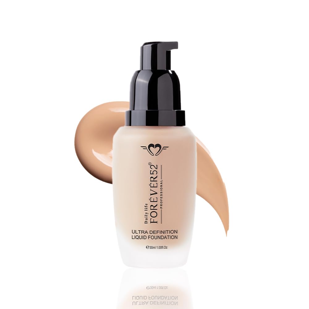Daily Life Forever52 Ultra Definition Liquid Foundation|24-Hour Wear, Medium to High Coverage, Pore-Minimizing & Mattifying, Anti-Aging, Satin-Like Finish|Ideal for Fair Skin (Custard,30ml)