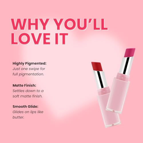 Seven Seas Creamy Matte Long Stay Lipstick | Smooth Glide | Waterproof & smudge proof lipstick | High Rich colors Matte Finish Lipstick (STILLETO, 3.5g)