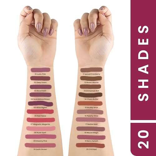 MARS Matte Super Stay Up to Hours Long Lasting | Smudge Proof and Waterproof Lipstick for Women (2.,MARS Matte Liner | One Swipe Smooth Application | Long Lasting Lip Pencil | (1.6gm) (14-Choco Butte