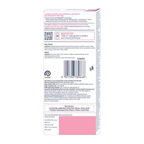 Veet Women Full Body Waxing Kit for Normal Skin - 20 Strips (Pack of 2)