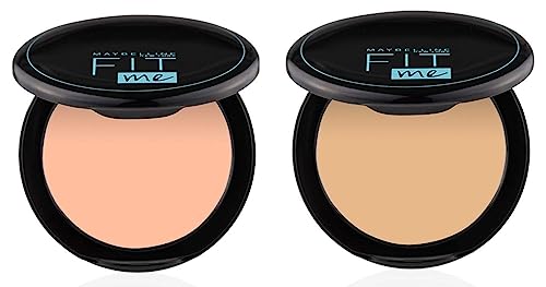 Maybelline New York Matte Compact Powder For All Skin Types, 128 Warm Nude, 8G & New York Compact Powder For All Skin Types, 115 Ivory, 8G