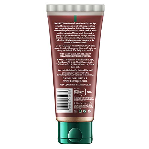 Biotique Bio Papaya Revitalizing Tan-Removal Scrub, 100g & Walnut Purifying & Polishing Scrub, 100g