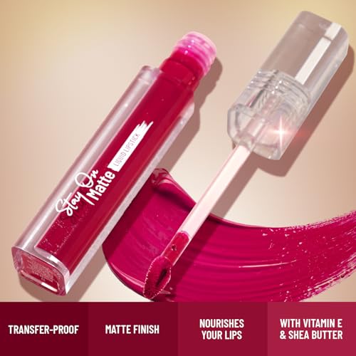 Swiss Beauty Stay On Matte Highly Pigmented Liquid Lipstick | With Vitamin E & Shea Butter | Smudge-Proof and Transfer-Proof | 24 Hour Stay | 2g, Shade- Intimate Pink