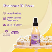 Plum Bodylovin' Vanilla Vibes Body Mist | Long Lasting Vanilla Fragrance For Women With Warm & Cozy Vanila Scent | High On Fun | Travel-Friendly Perfume Body Spray 100 Ml (Pack Of 4)