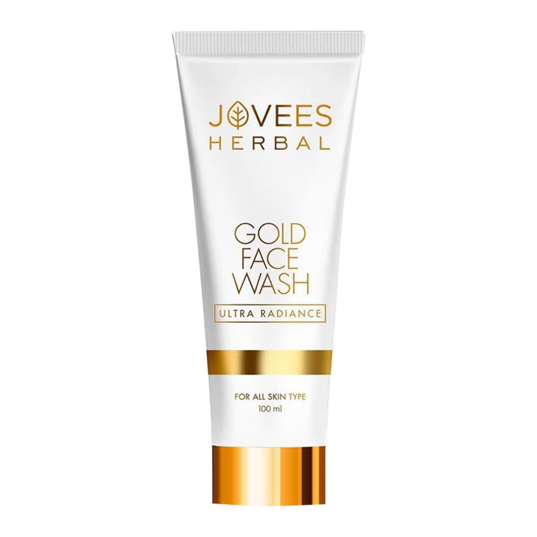 Jovees Herbal Ultra Radiance Gold Face Wash Gives Clear, Nourished & Hydrated Skin, Reduce Dark Spot And Improves Skin Texture | For All Skin Types 100ml