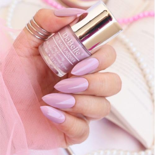 Debelle Gel Nail Polish Mary Magnolia (Pastel Lavender Nail Paint)|Non Uv - Gel Glossy Finish |Chip Resistant | Seaweed Enriched Formula| Long Lasting|Cruelty And Toxic Free| 8Ml