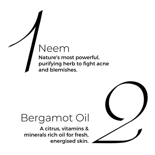 Brillare Neem Face Wash for Acne & Pimples, Rich with Bergamot for Clear Skin, 100% Natural Powder Facewash Fights with Acne-Causing Agents, Clear Skin from Dirt & Pollution, 30g