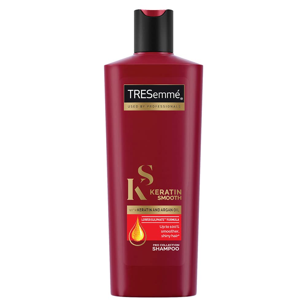 TRESemme Keratin Smooth Shampoo 340 ml & Smooth Shampoo, With Keratin And Argan Oil For Straighter, Smoother And Shinier Hair, 185 ml