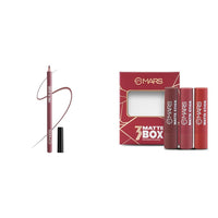 MARS Matte Lip Liner | One Swipe Smooth Application | Long Lasting Lip Pencil (1.4gm) (18-MAUVE MAGIC) Matte Box Set of 3 Lipsticks for Women (3x3.2 gm) (01-Red & Maroon)