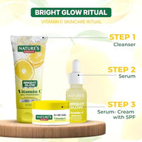 Nature's Essence Bright Glow Vitamin C Face Serum for Men & Women | Brightens & Gives Glow | Fades Dark Spots | Vitamin C Serum for Glowing Skin | For All Skin Types | Beginner Friendly| 12ml