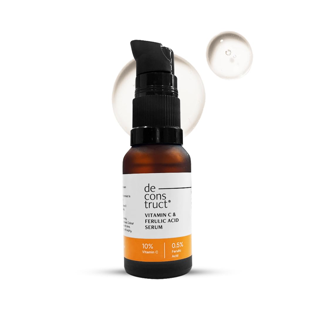 Deconstruct 10% Non-Irritating Vitamin C Face Serum For Glowing Skin|10% Vitamin C + 0.5% Ferulic Acid|Water Based Serum Highly Stable Vitamin C Face Serum For Women And Men|Beginner Friendly|20 Ml