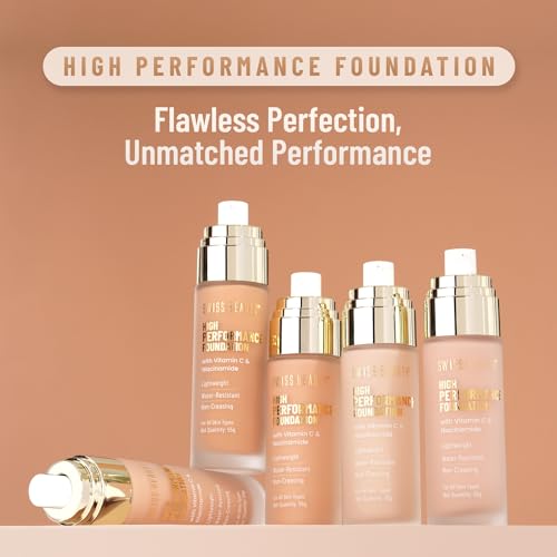 Swiss Beauty High Performance Foundation | Water-Resistant | Medium To Buildable Coverage Liquid Dewy Finish | Lightweight | Easy To Blend | With Vitamin C & Niacinamide | 02 Rose Blush, 55G