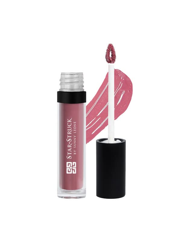 STARSTRUCK BY SUNNY LEONE Liquid Lipstick - Tease- 6ml | Matte Lip Color | Long Lasting Liquid Matte Lipstick | Waterproof Lipstick | Smudge Proof Lipstick for Women