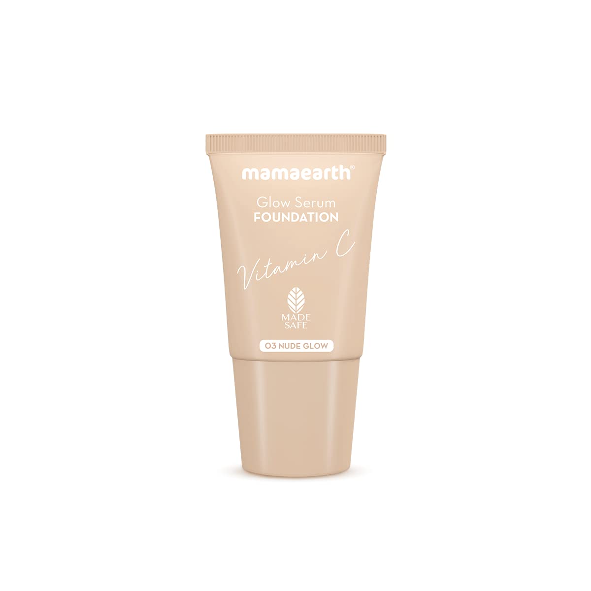 Mamaearth Glow Serum Foundation Mini Tube With Vitamin C & Turmeric For 12-Hour Long Stay- 18 Ml L 12-Hour Long Stay | 2X Instant Glow (Nude Glow), Full, Matte