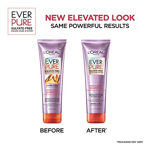L'Oreal Paris Hair Care Ever Pure Sulfate Free Frizz Defy Shampoo, 2 Count
