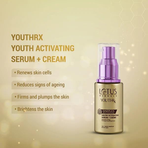 Lotus Herbals YouthRx Anti Ageing Transforming Cream_50g + Night Cream_50g + Face Serum_30g (Set Of 3)